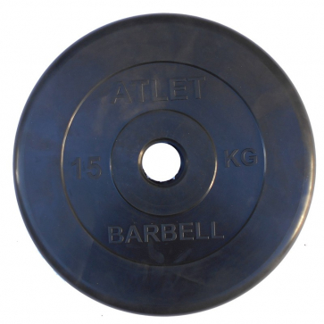 Диск обрезиненный BARBELL ATLET 15 кг / диаметр 51 мм - 1